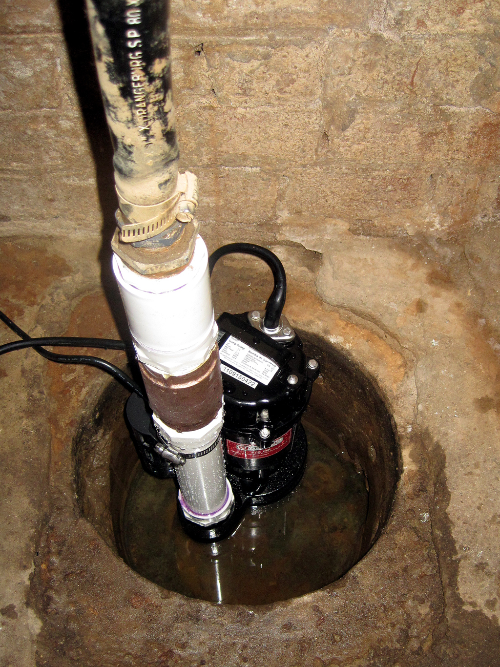 finished sump pump