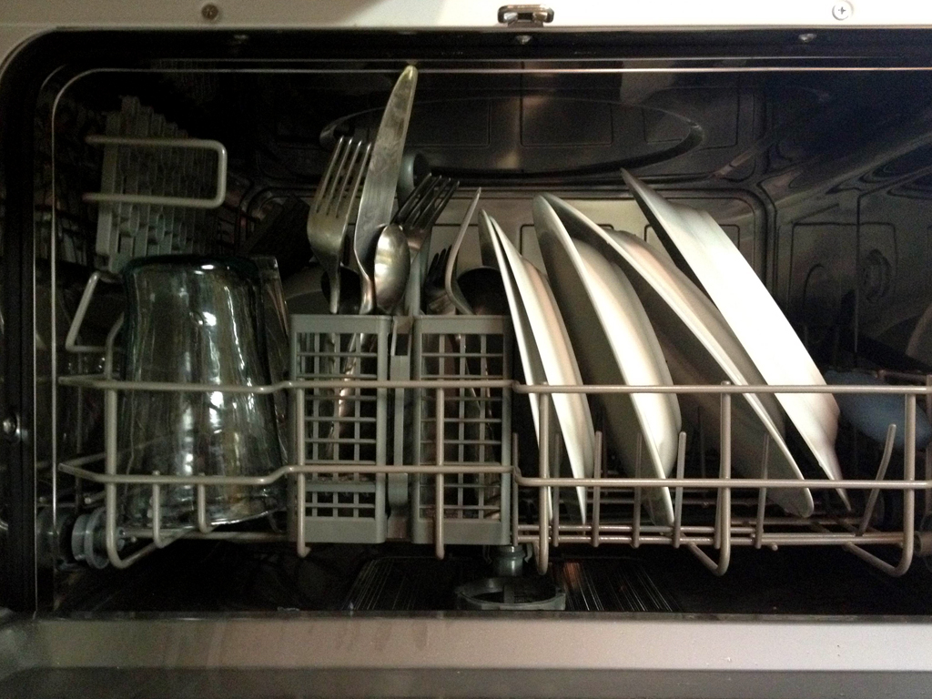 small dishwasher interior